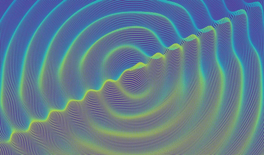 The ripples of a colorful wave
