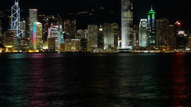 City lights in Hong Kong