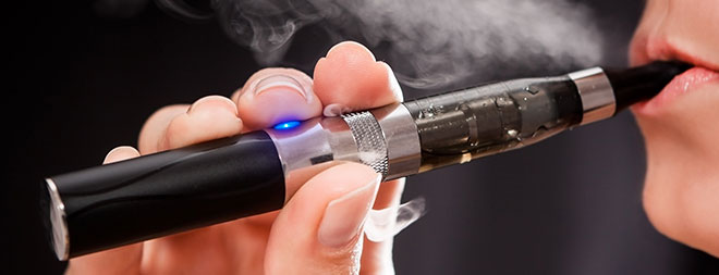 E-cigarette being smoked.